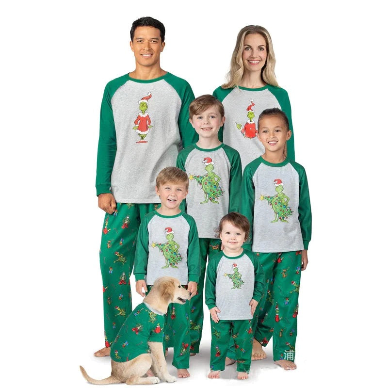 A Sophisticated Collection of 7 Matching Christmas Family Pyjama Sets by Pajama Village