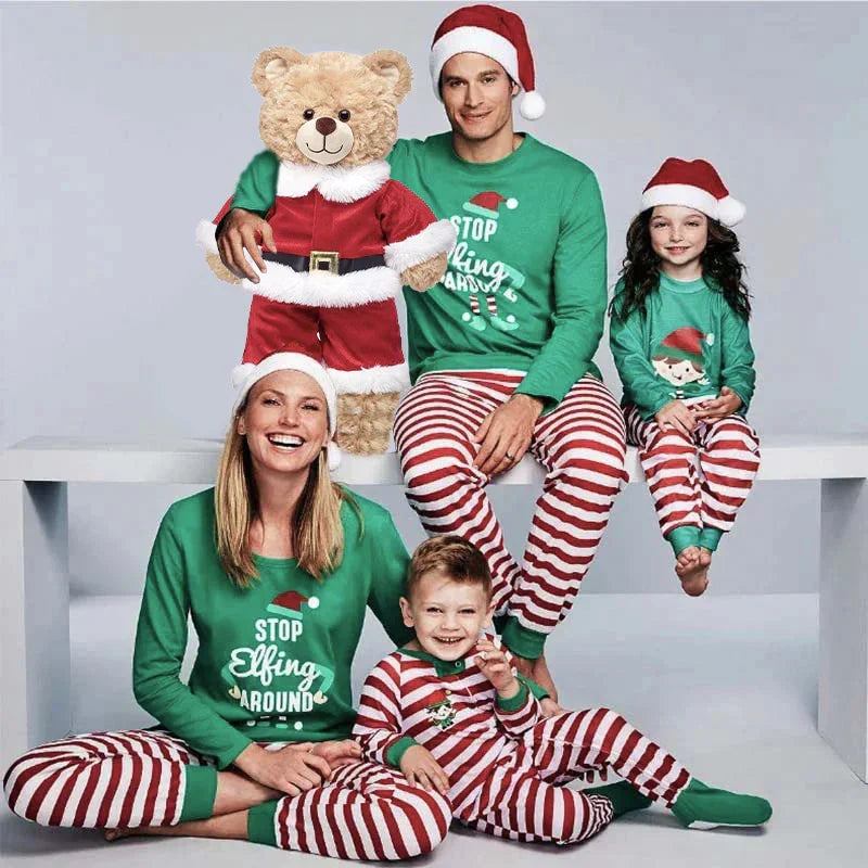 Matching PJs + Happy Faces = Pajama Village Magic