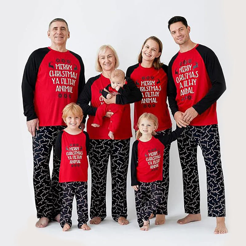 Merry Christmas Ya Filthy Animal Family Matching Christmas Pyjamas