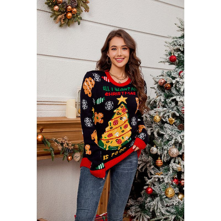 Cute Festive Tree & Gingerbread Christmas Jumper