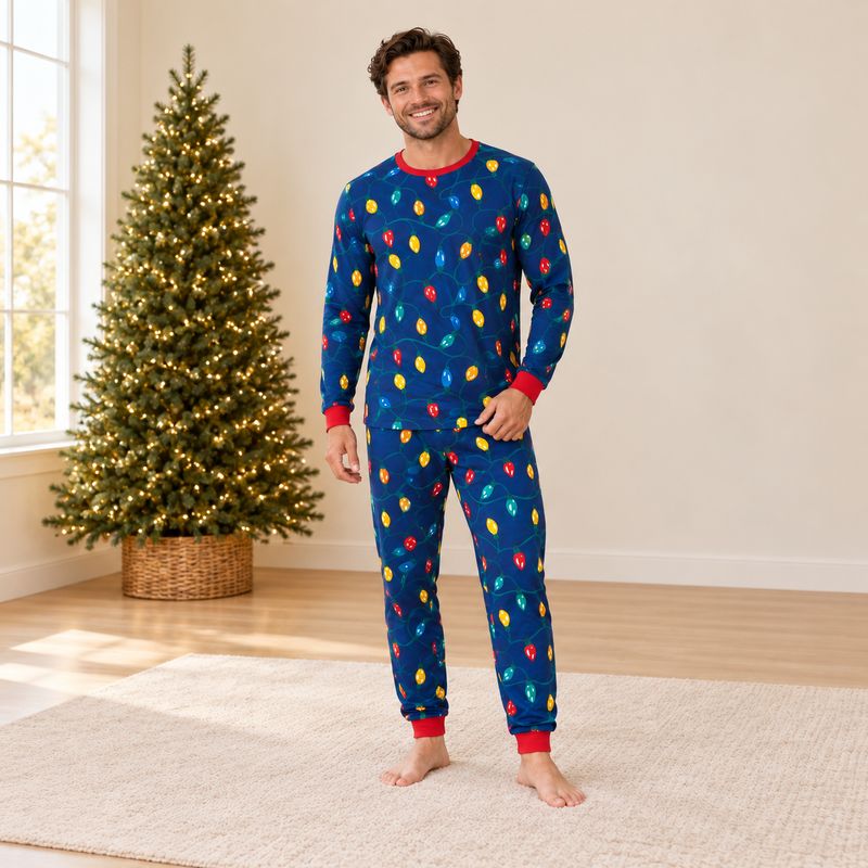 Lights Matching Family Christmas Pyjamas