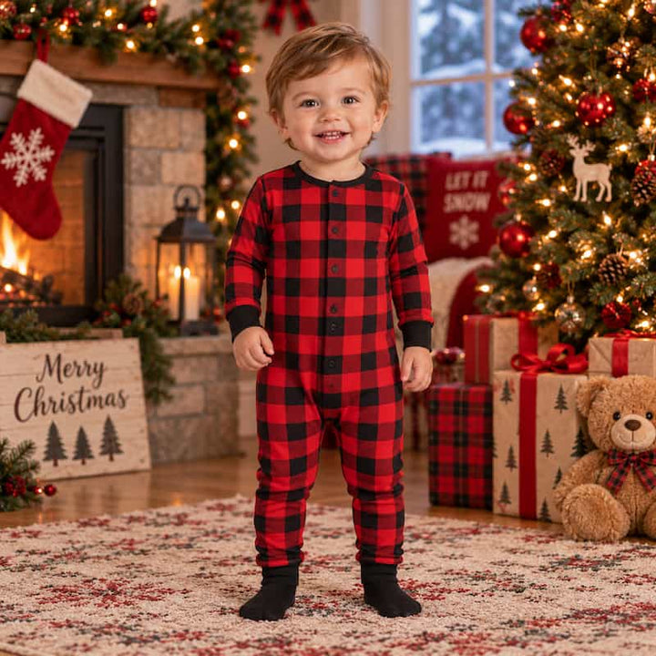 Plaid Moose Family Matching Christmas Pyjamas