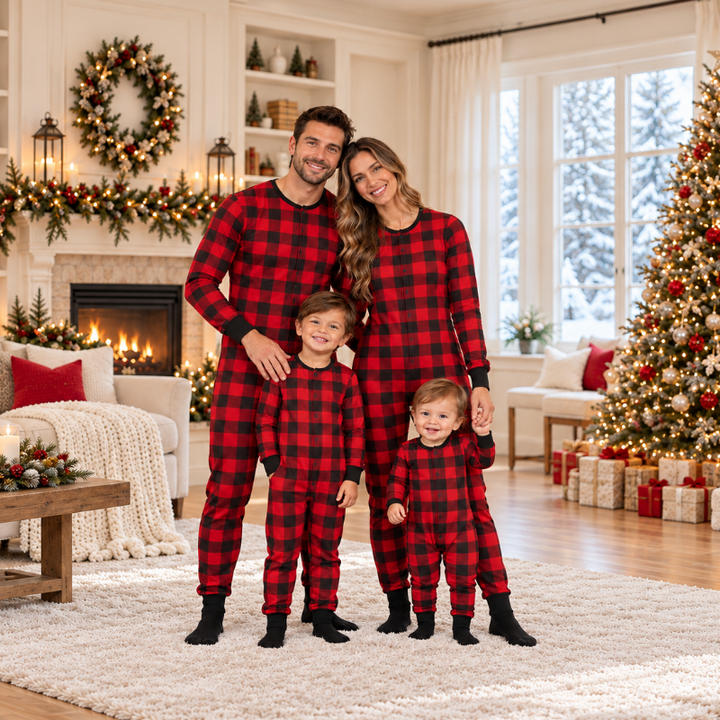 Plaid Moose Family Matching Christmas Pyjamas