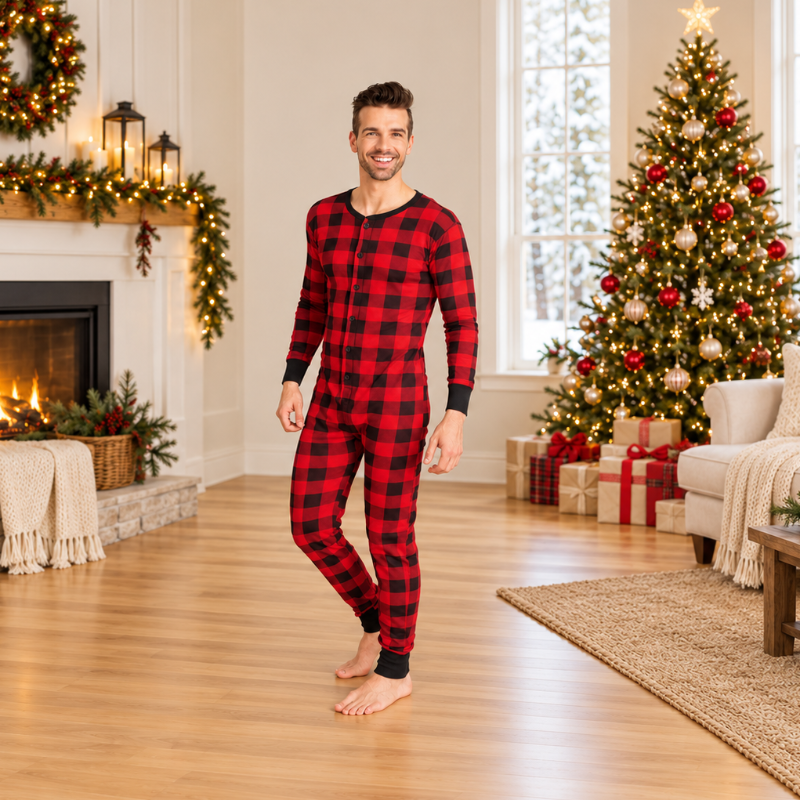 Plaid Moose Family Matching Christmas Pyjamas