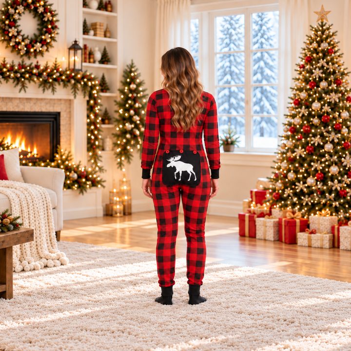 Plaid Moose Family Matching Christmas Pyjamas