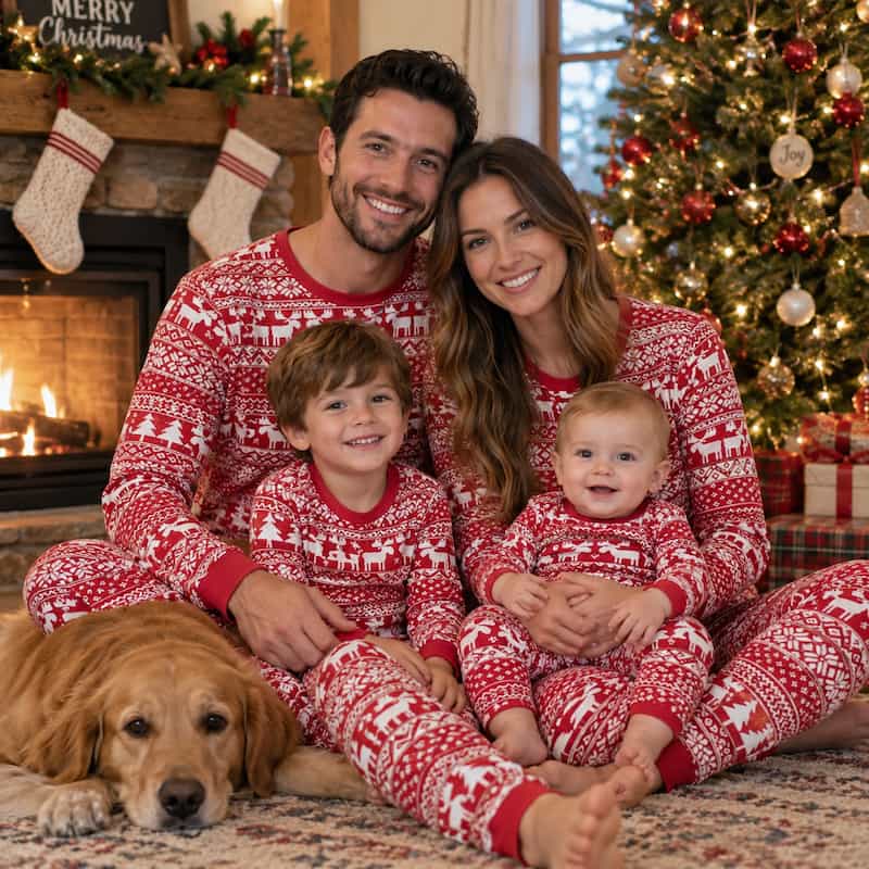 Red Moose Long Sleeve Family Matching Christmas Pajamas