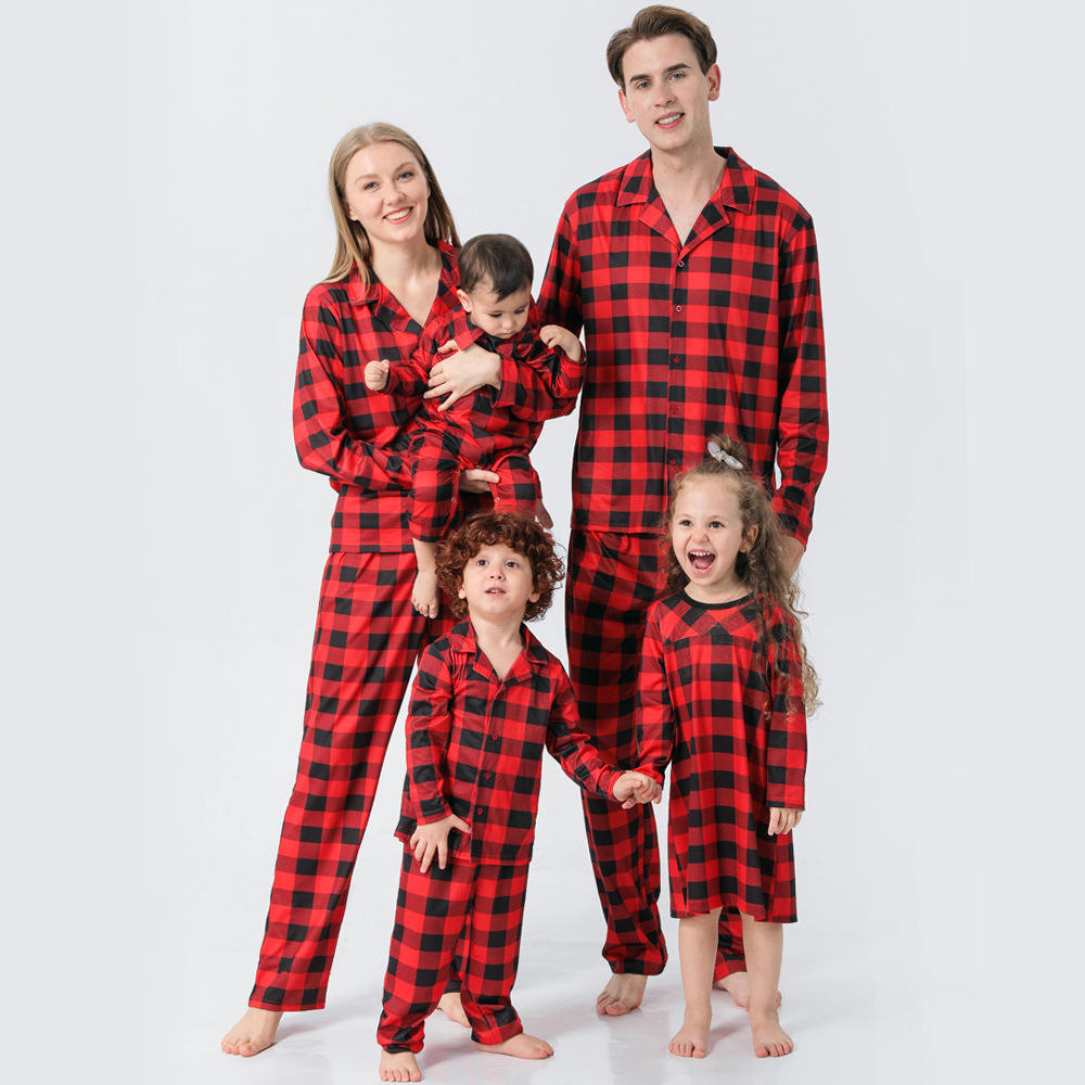 Red Plaid Family Matching Christmas Pyjamas