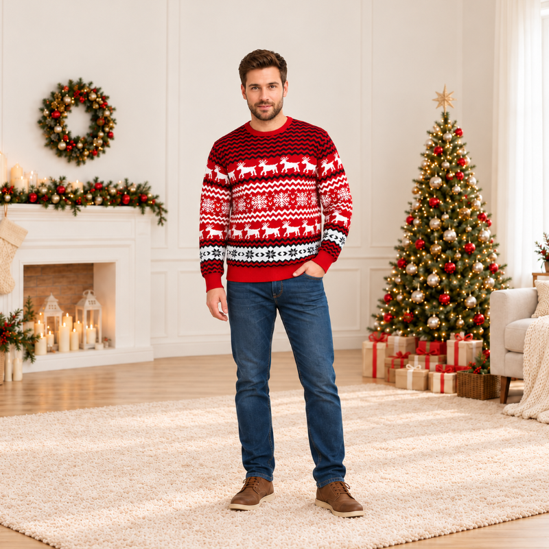 Reindeer & Snowflake Unisex Christmas Ugly Sweater / Jumper
