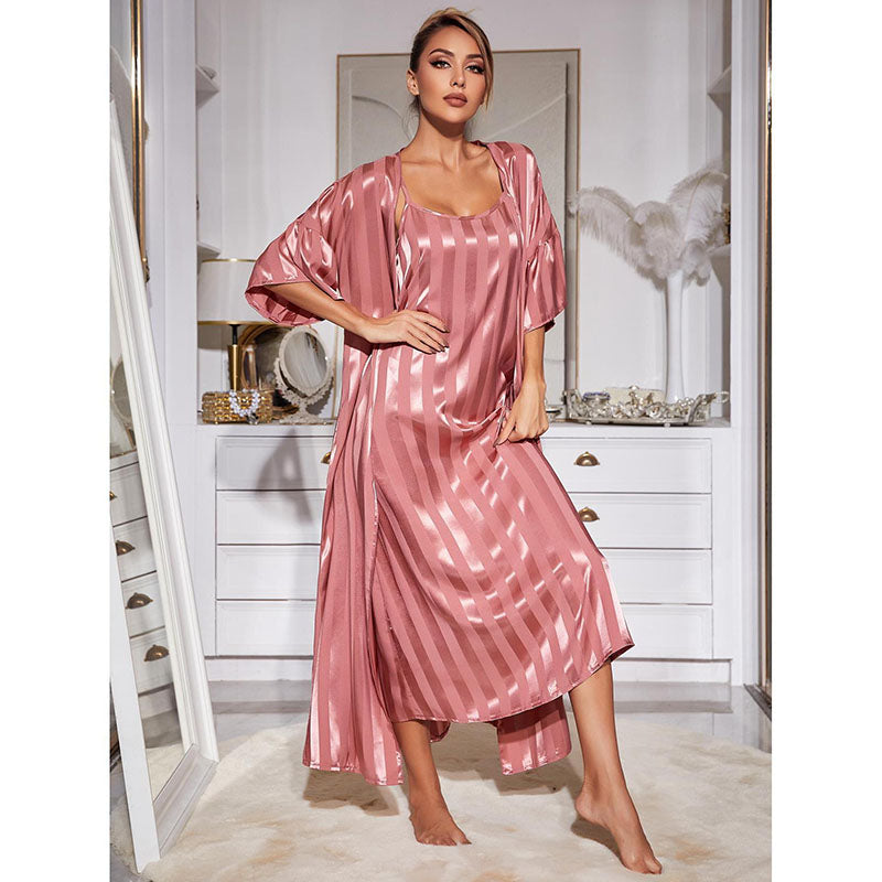 Satin Nightgown With Shrug