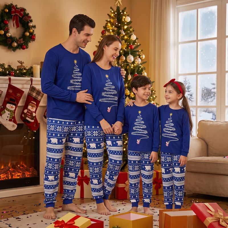 Sparkling Christmas Tree Family Matching Christmas Pyjamas