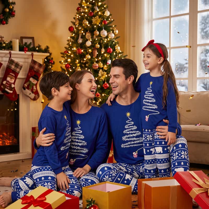 Sparkling Christmas Tree Family Matching Christmas Pyjamas