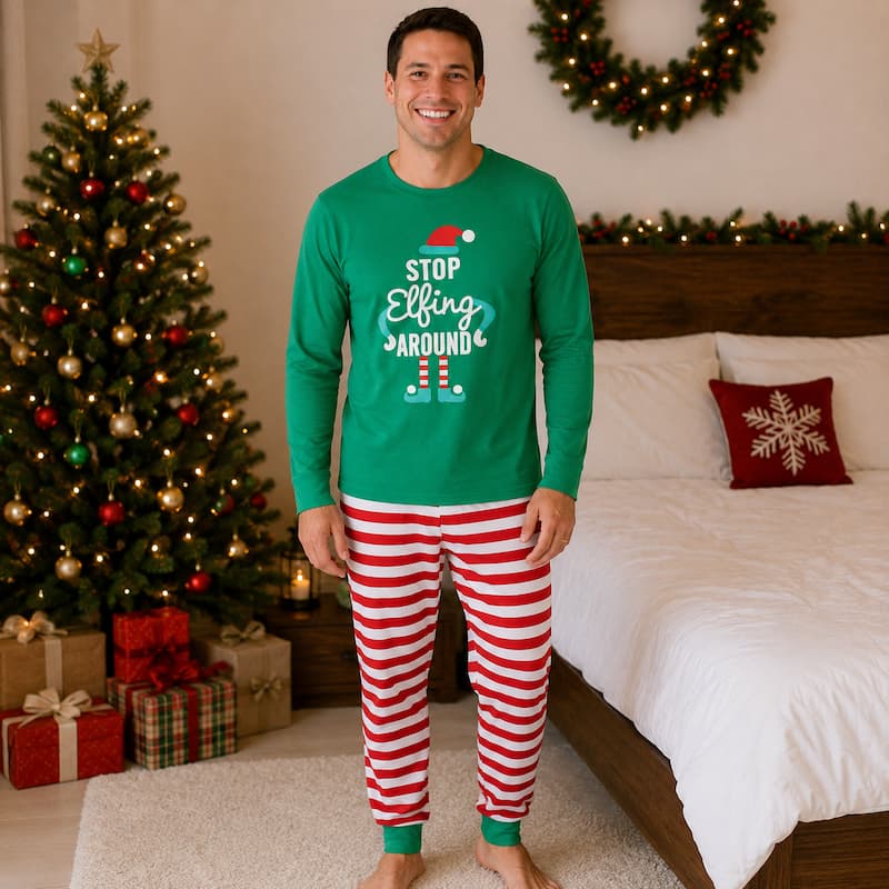 Stop Elfing Family Matching Christmas Pyjamas
