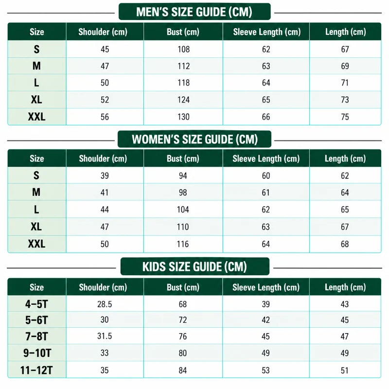 Size Chart CM