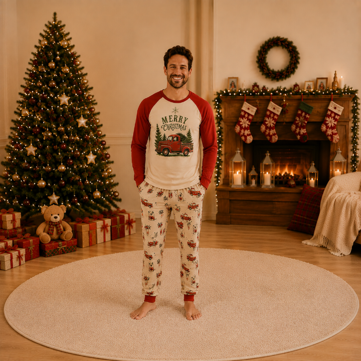 Vintage Christmas Truck Family Matching Pyjamas