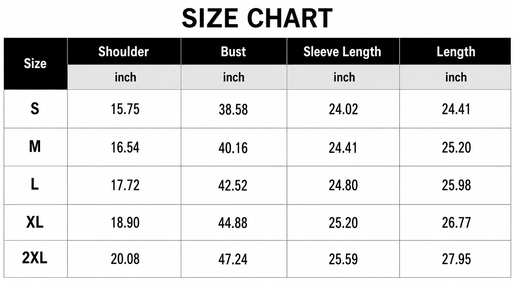 Size Chart CM