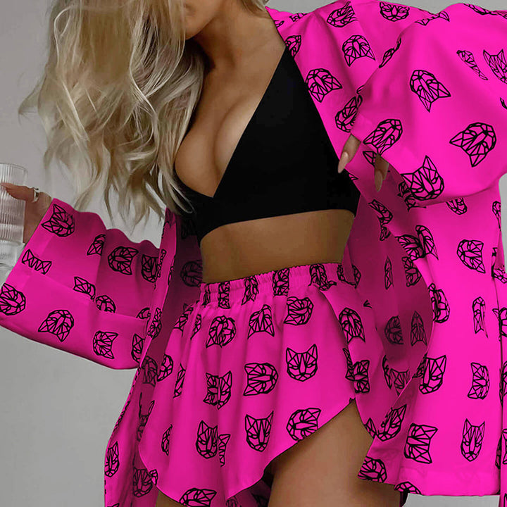 printed shorts set